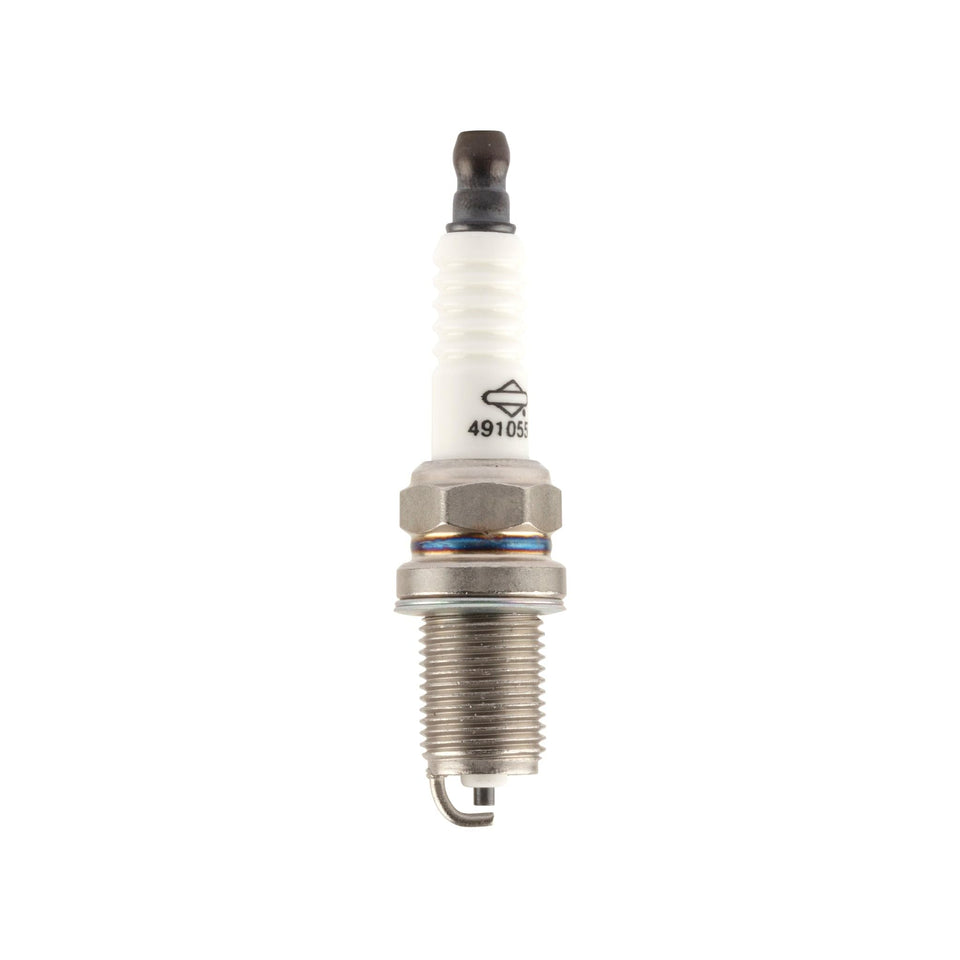 Briggs & Stratton 491055S spark plug close-up for precise ignition performance.