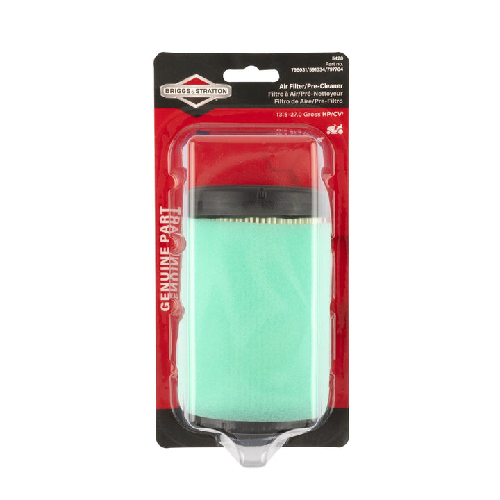 Briggs & Stratton 5428K air filter protecting engine from debris.