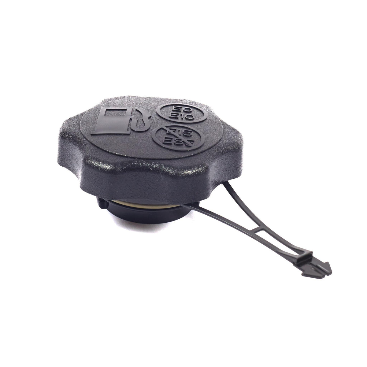 Briggs Stratton 594061 fuel tank cap closeup showing precise fit and seal