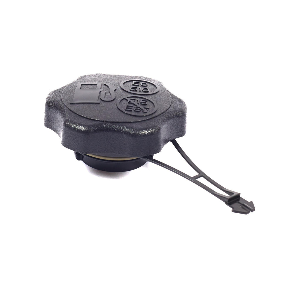 Briggs Stratton 594061 fuel tank cap closeup showing precise fit and seal