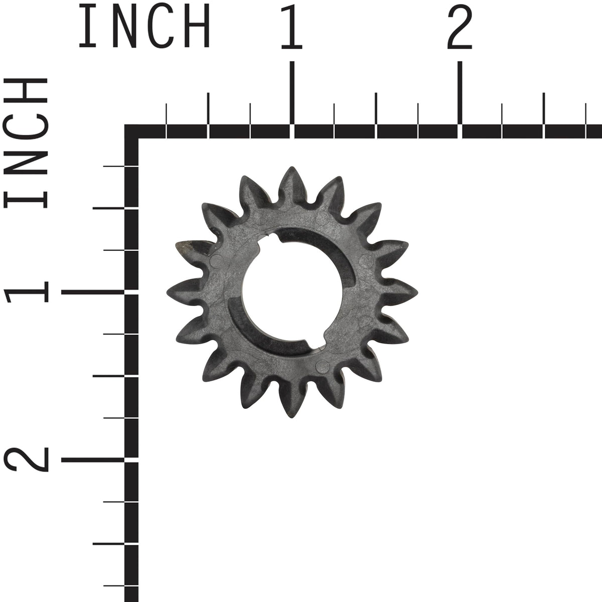 Briggs & Stratton 695708 pinion gear teeth detail highlighting durable construction.