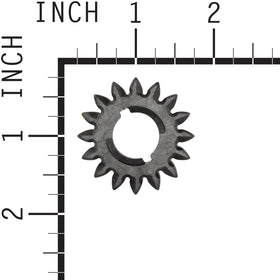 Briggs & Stratton 695708 pinion gear teeth detail highlighting durable construction.