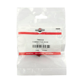 Briggs and Stratton 796532 genuine hose connector packaging showing authentic part.