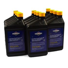 Winter-ready Briggs & Stratton oil pour with clear cap for quick maintenance