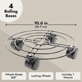 Bright Creations four-pack plant stand wheels ready for quick setup
