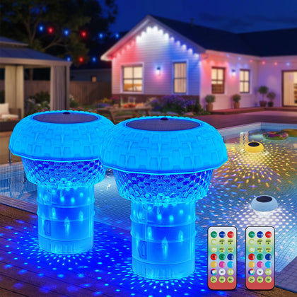 Brightown floating pool lights top view with remote for effortless control
