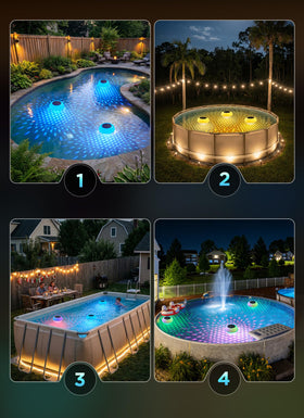 Brightown pool light enhances backyard party ambiance
