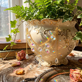BrightRow glass crystal beads create rainbow glow indoors