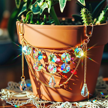 BrightRow sun catcher hanger with beads refracting rainbow light