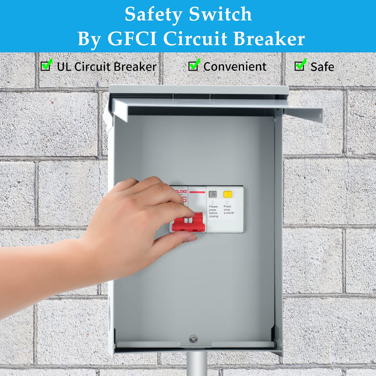 Briidea 2-pole GFCI breaker inside provides essential safety for outdoor systems