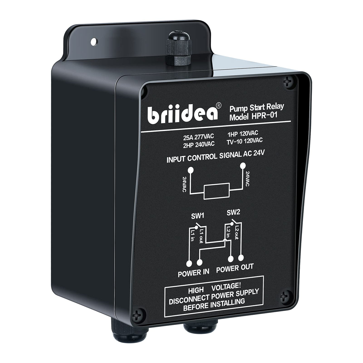 Briidea pump start relay on a sprinkler controller for 1–2 HP systems