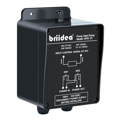 Briidea pump start relay on a sprinkler controller for 1–2 HP systems