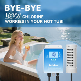Briidea chlorine generator designed for hot tubs and spas up to 2000 gallons.