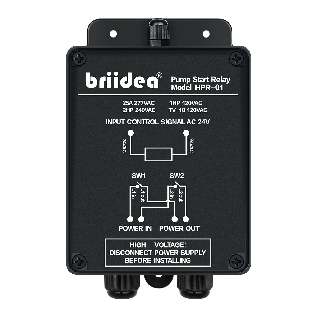 Briidea weatherproof relay case protecting outdoor irrigation wiring