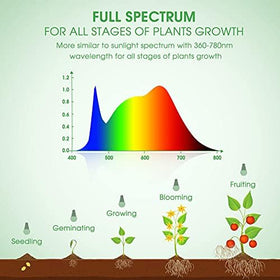 Briignite A19 bulb emitting balanced spectrum for vegetables and herbs.