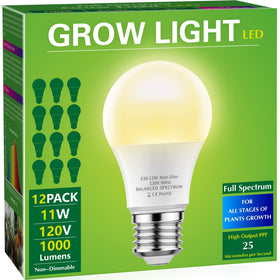 Briignite grow light bulb close-up showing compact E26 base for easy installation