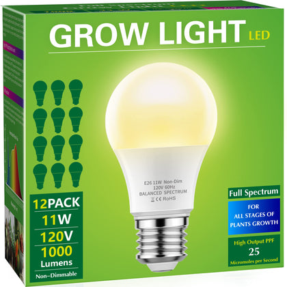 Briignite grow light bulb close-up showing compact E26 base for easy installation