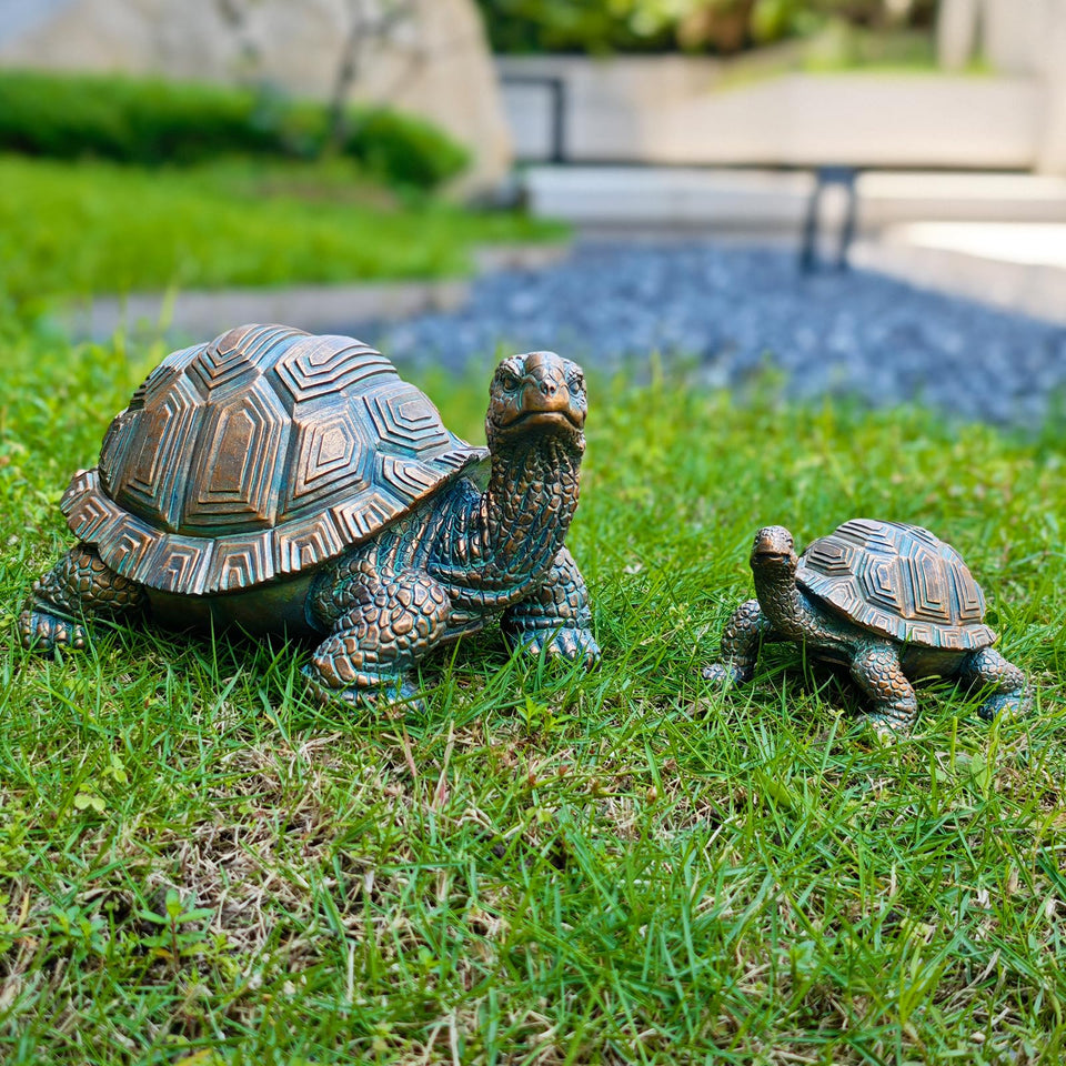 Brilliant Prospect mother turtle statue for outdoor garden display and family-themed decor.