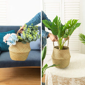 BrilliantJo Seagrass Belly Basket for toy organization in kids' rooms.
