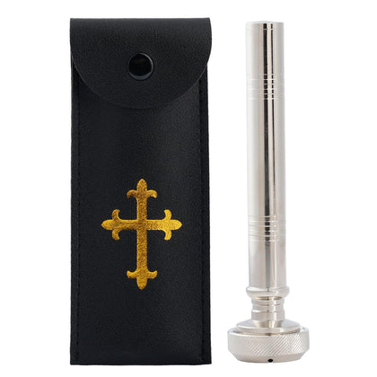 Brilucky Christian pocket holy water sprinkler with cross leather case for portable blessings.