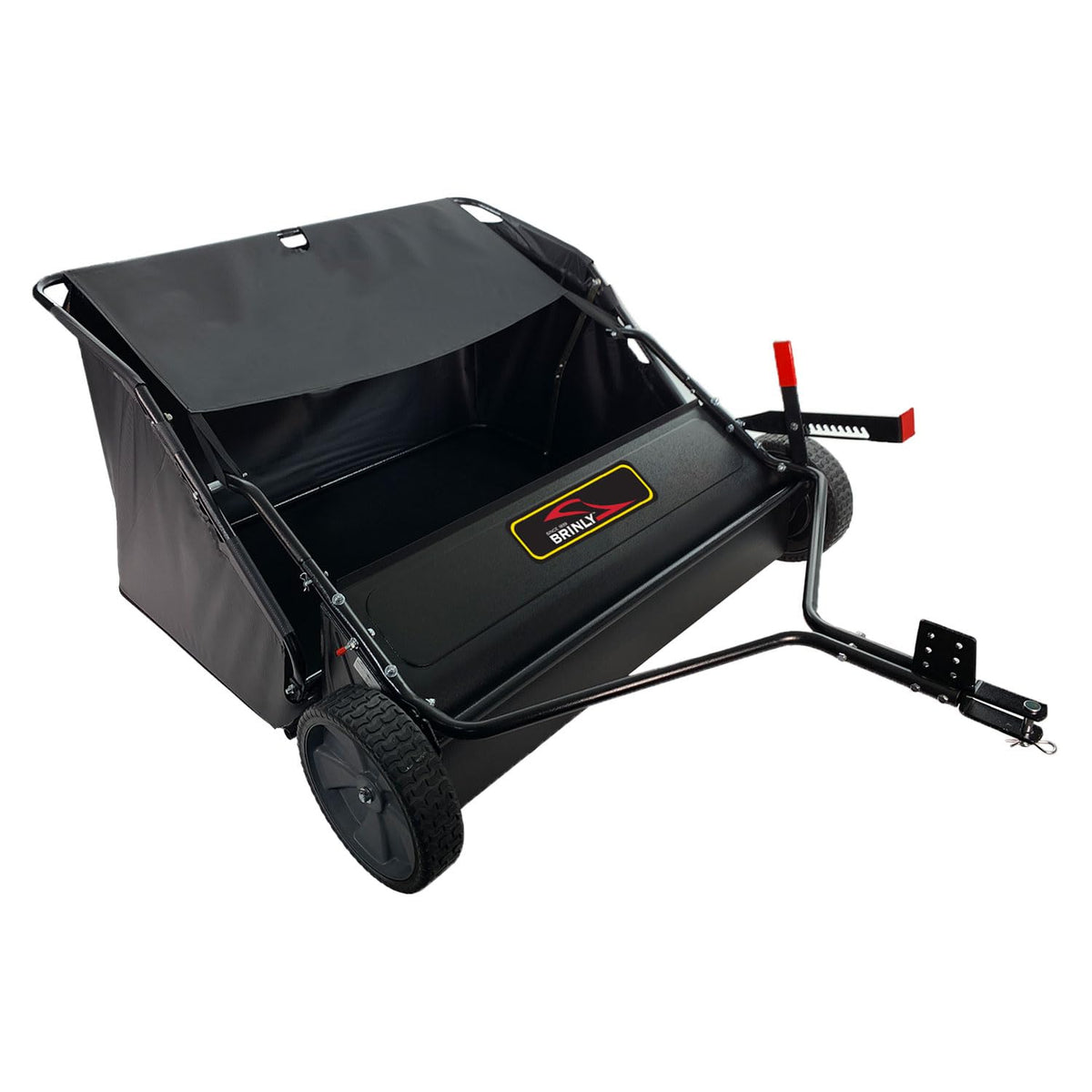 Brinly 42in lawn sweeper with hammered finish cleans leaves efficiently