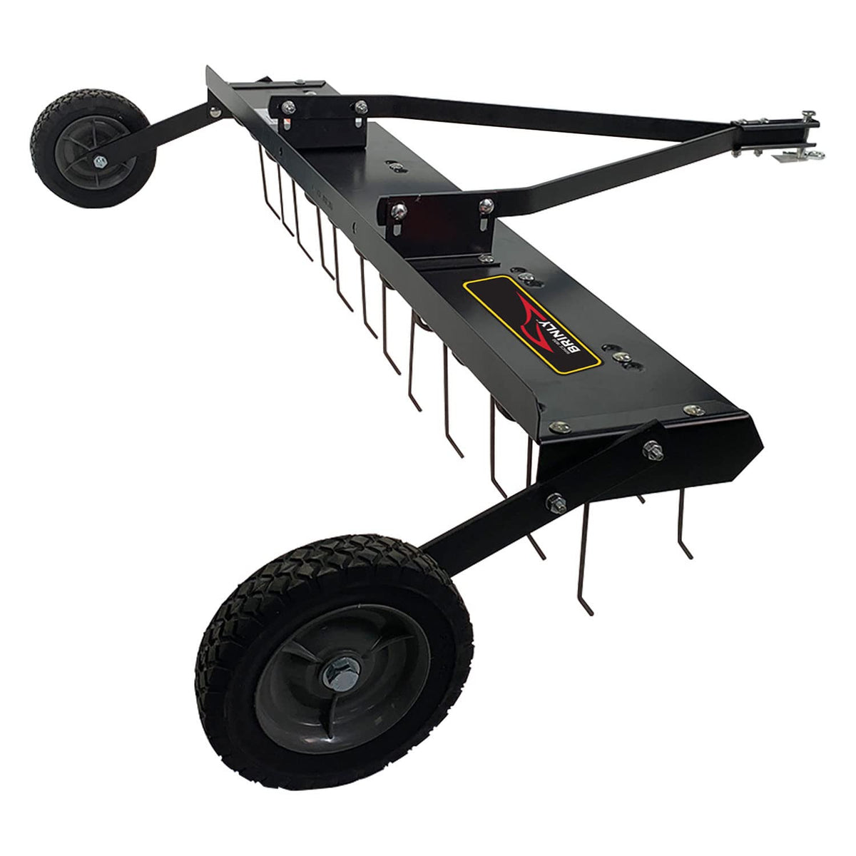 Brinly dethatcher wide coverage in use across a large yard for faster results