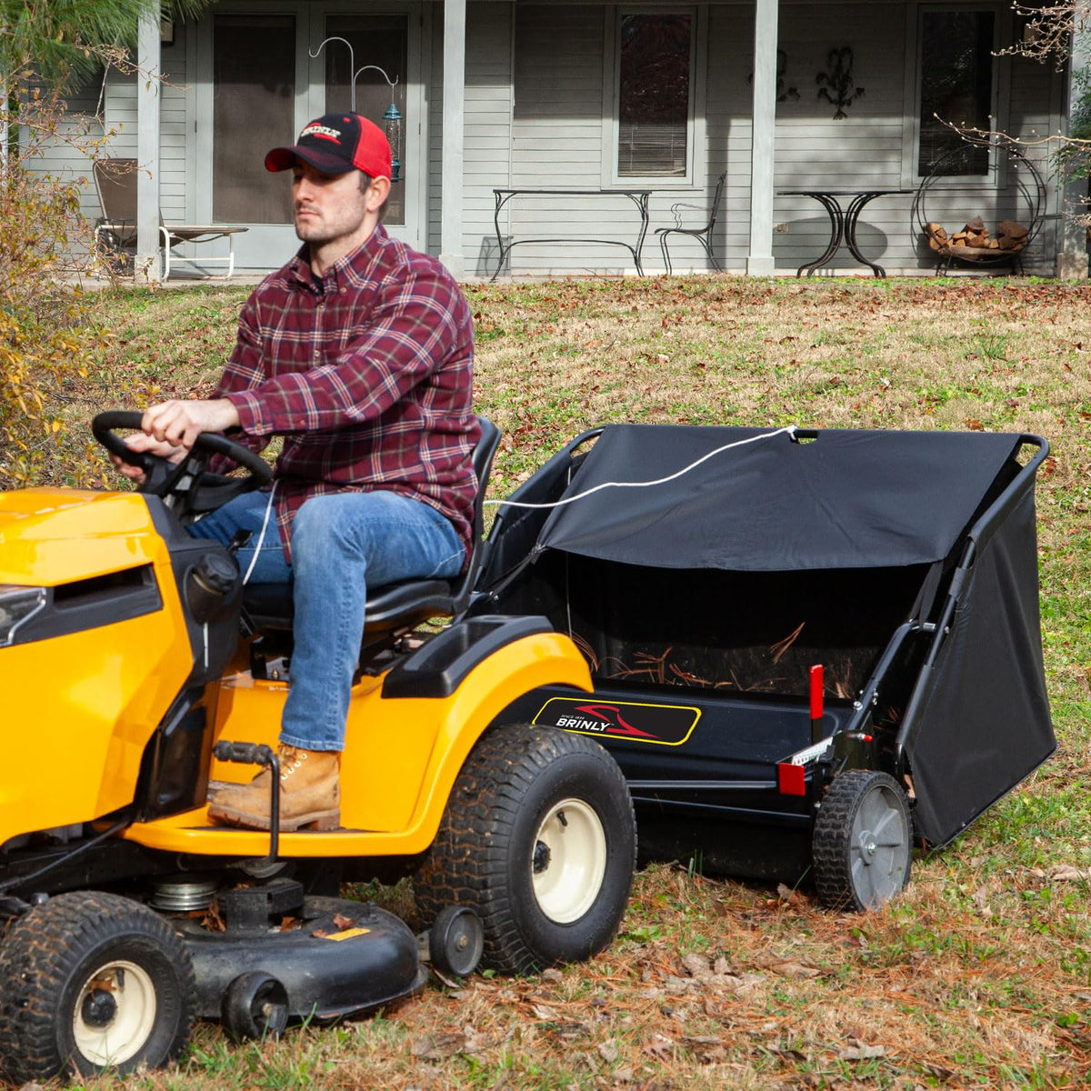 Brinly mesh windscreen protects the operator during use