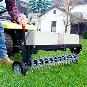 Brinly SAT2-40BH-P weight tray supports extra weight for deeper aeration