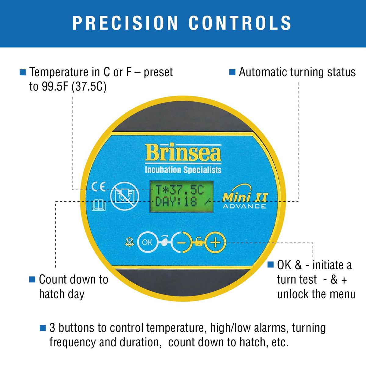 Brinsea Mini II Advance automatic turning supports consistent embryo development