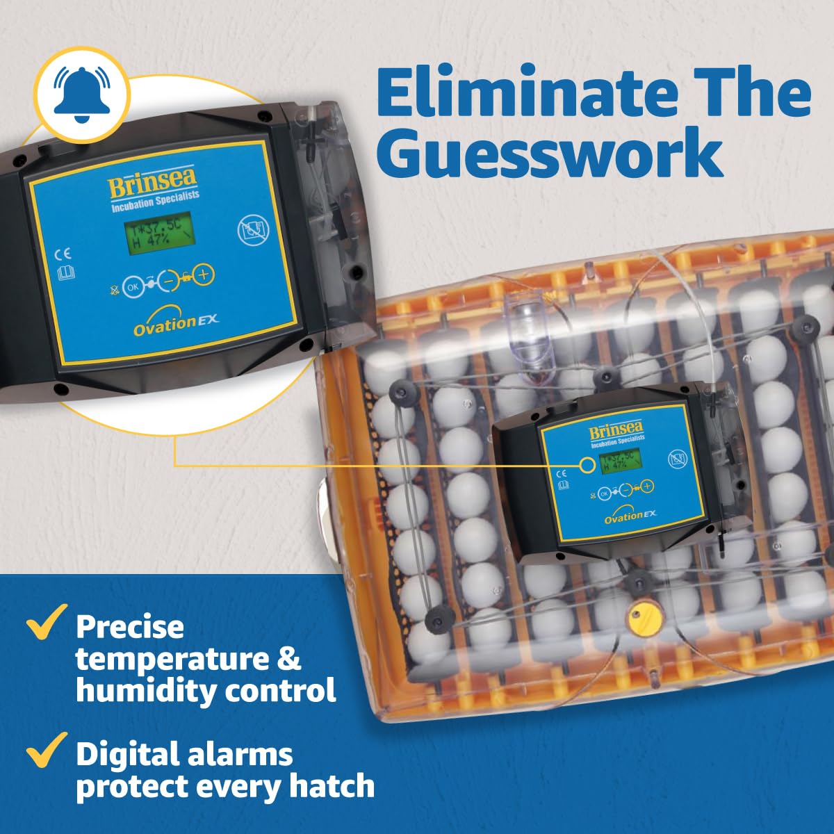 Brinsea Ovation 56 EX automatic humidity control maintains stable moisture.