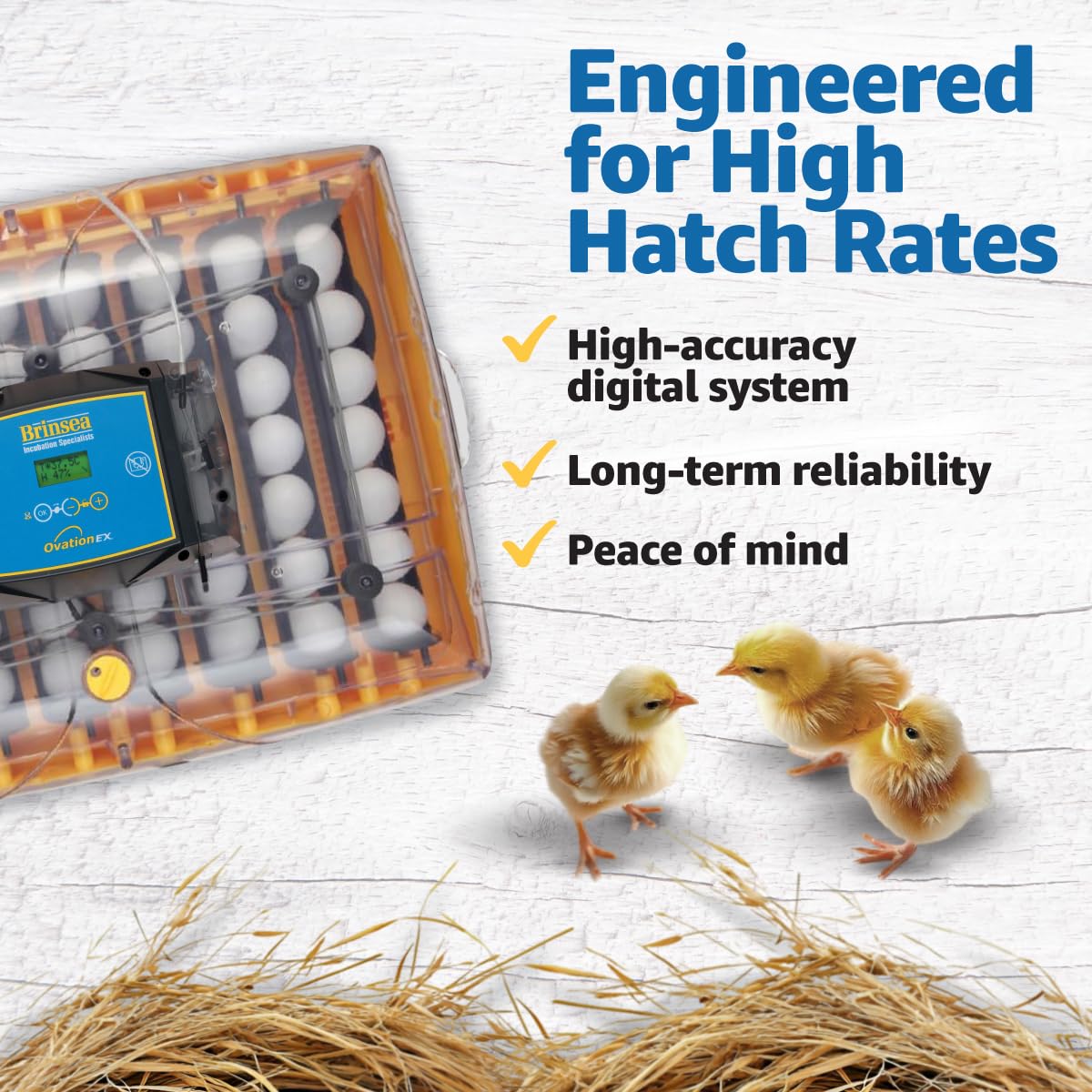 Brinsea Ovation 56 EX Induced Dual Airflow delivering consistent hatch conditions.