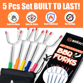 BRIOUT easy clean marshmallow sticks after camping meals