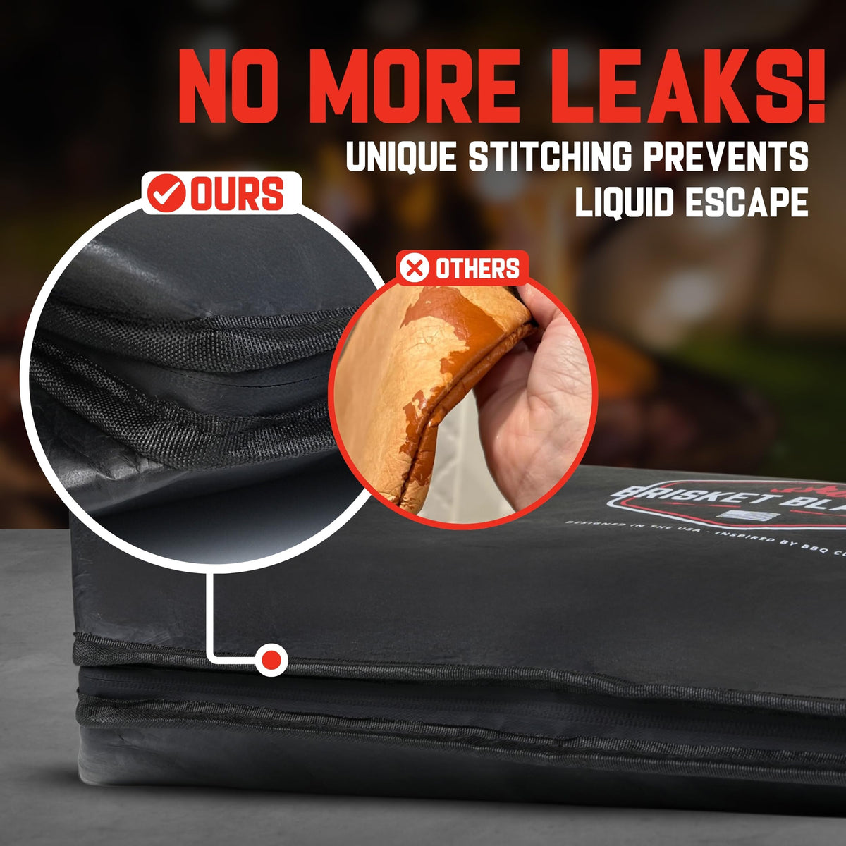 Brisket Blanket spacious 21-inch design fits large cuts.