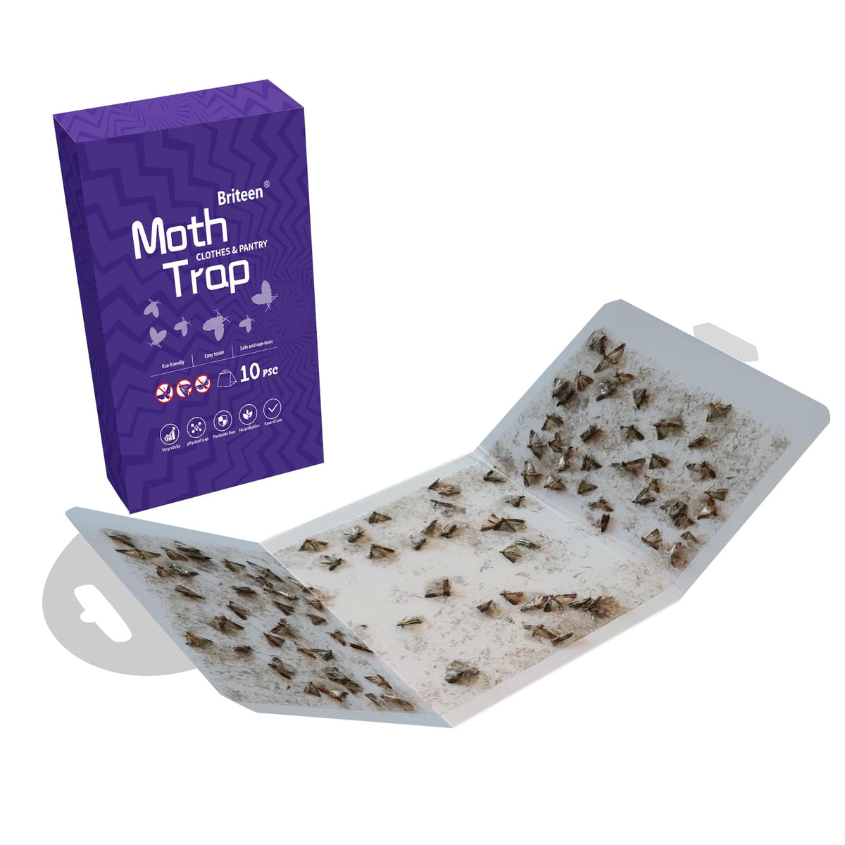 Briteen closet moth traps protect fabrics from wardrobe pests.