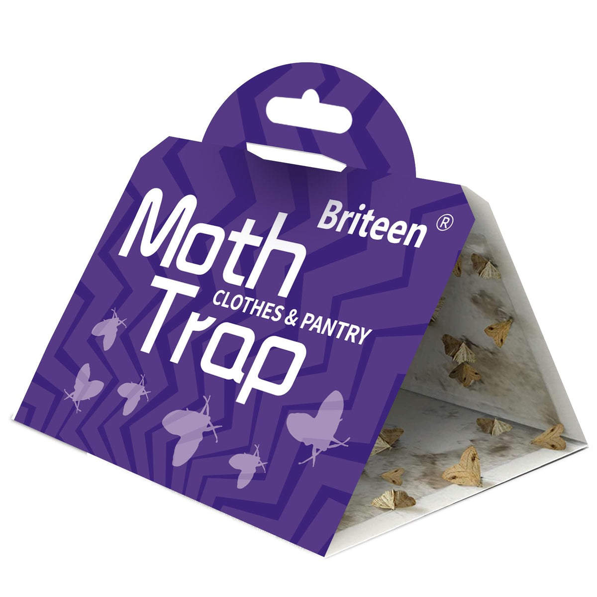 Briteen pantry moth traps box with pheromones for kitchen moth control.