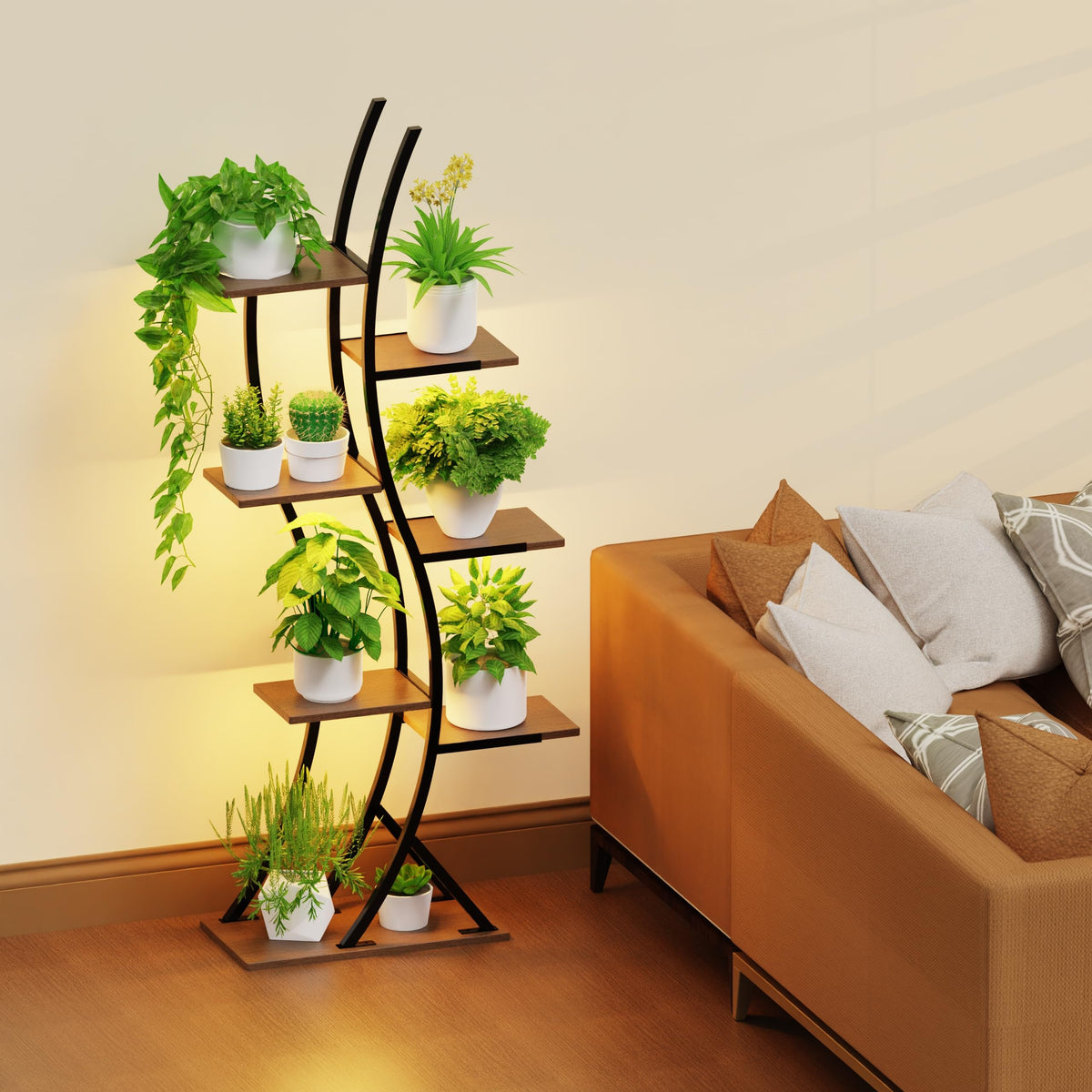BRITEWAVE decorative corner stand adds functional art to any space.
