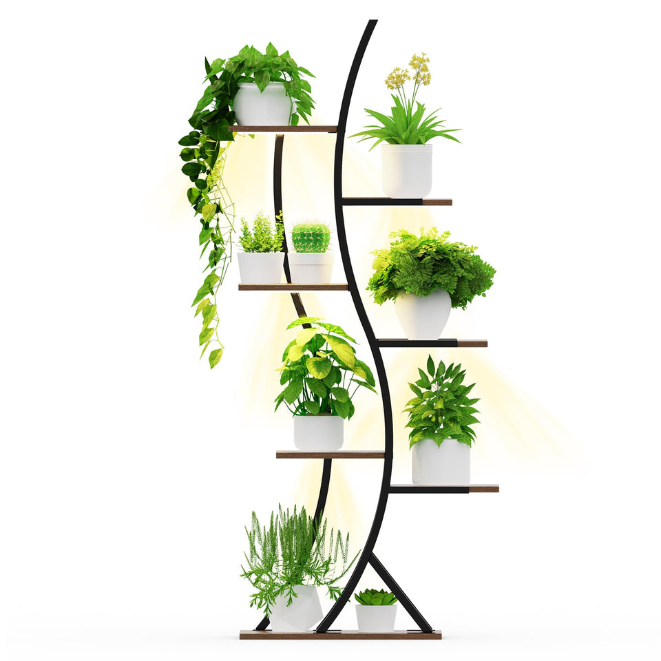 BRITEWAVE plant stand with grow light supports thriving indoor greenery.