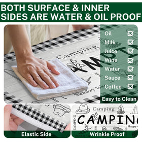 Britown elastic-edged picnic cover stays put on windy tables for a tidy setup.