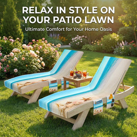 Britown cover with top pocket and four corner straps stays secure at the pool