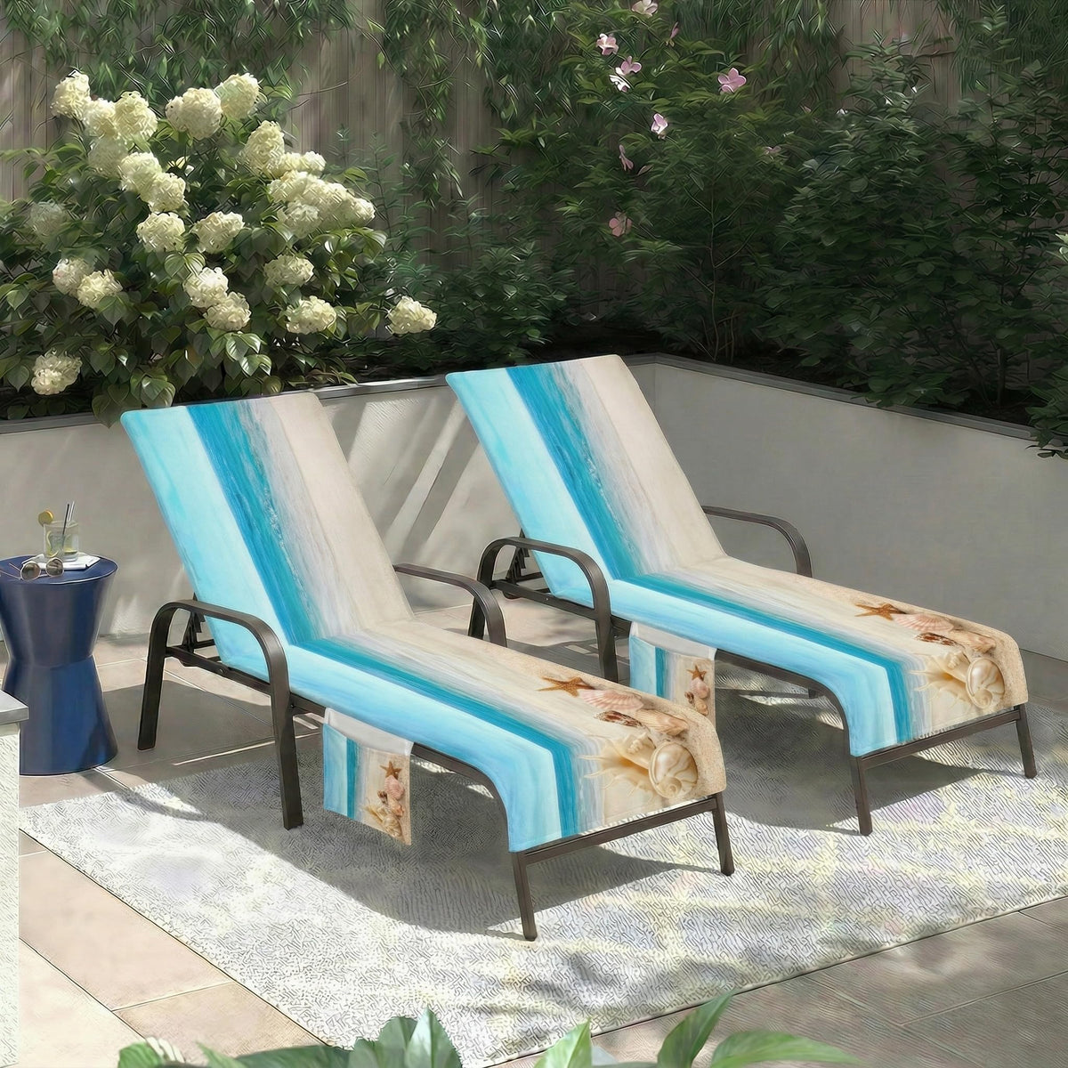 Britown vibrant sea-shells print adds color to outdoor spaces