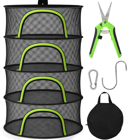 BRIVADO herb drying rack four mesh layers, 24-inch, enhances airflow for even drying