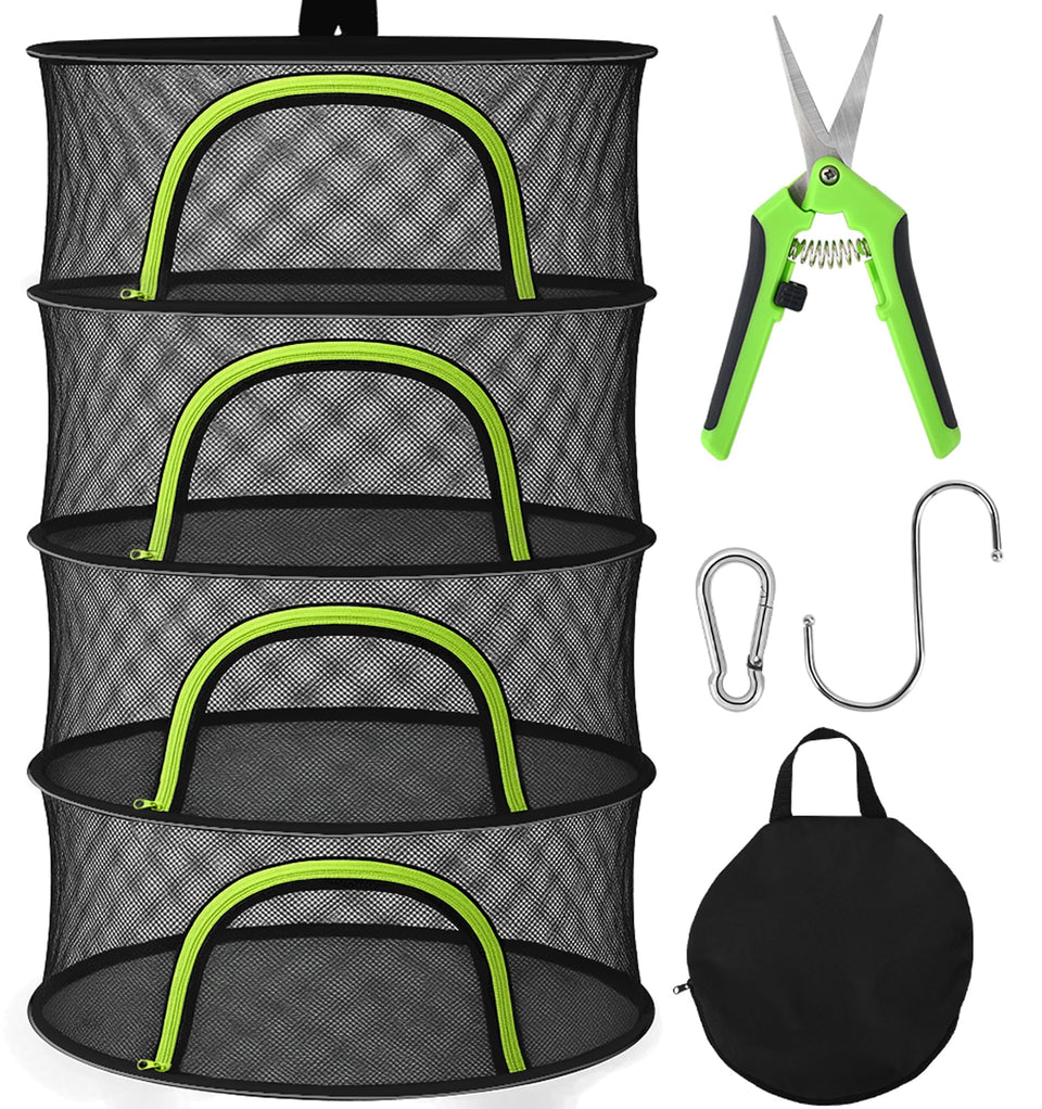 BRIVADO herb drying rack four mesh layers, 24-inch, enhances airflow for even drying