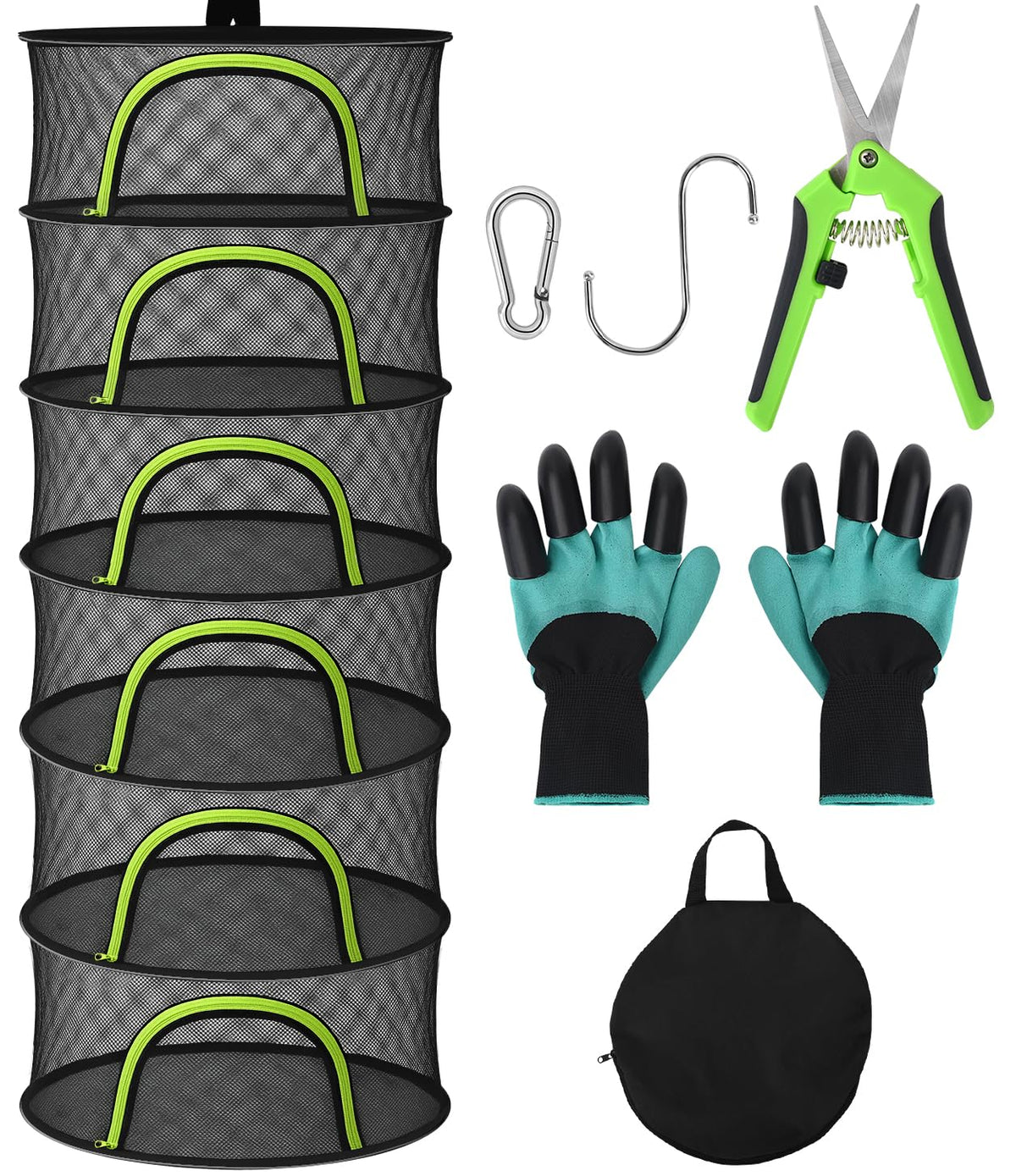 BRIVADO herb drying rack 6-layer mesh shows ample airflow for even drying.