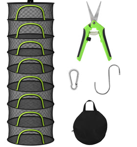 BRIVADO 8-layer herb drying rack close-up with breathable mesh for even drying.