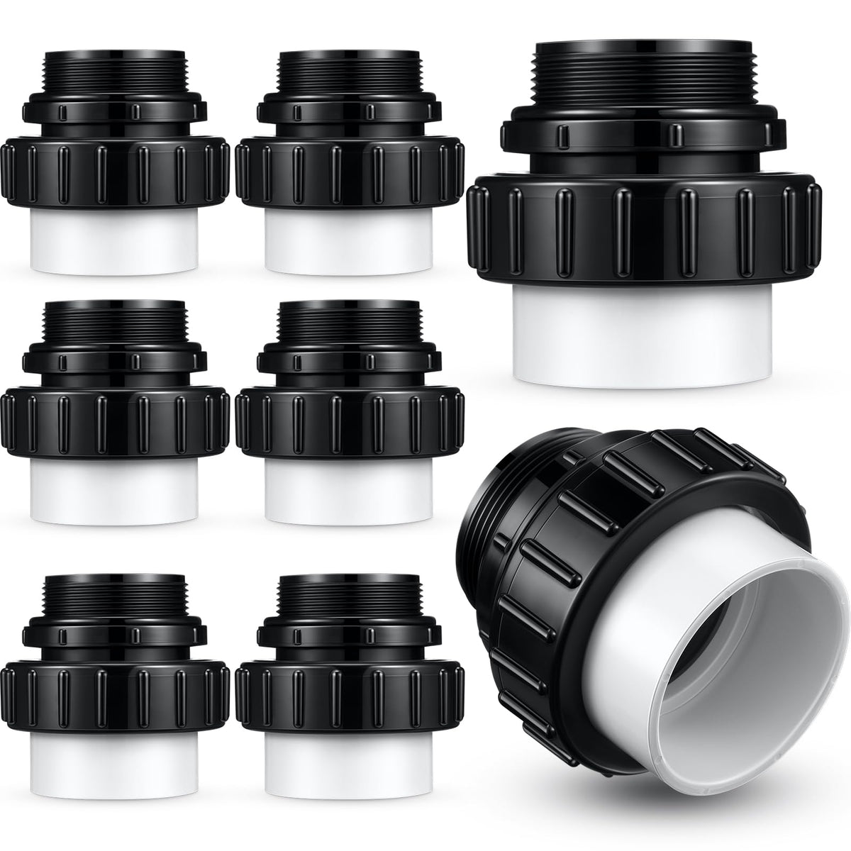 Briwooody 8-pcs 2in hi-temp unions for reliable pump connections and easy maintenance.