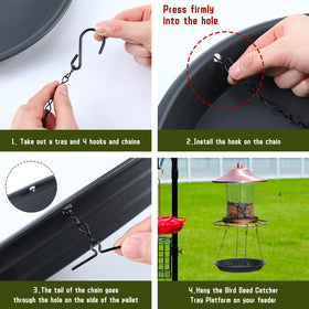 Briwooody bird feeder accessory set enhances backyard feeding and cleanliness.
