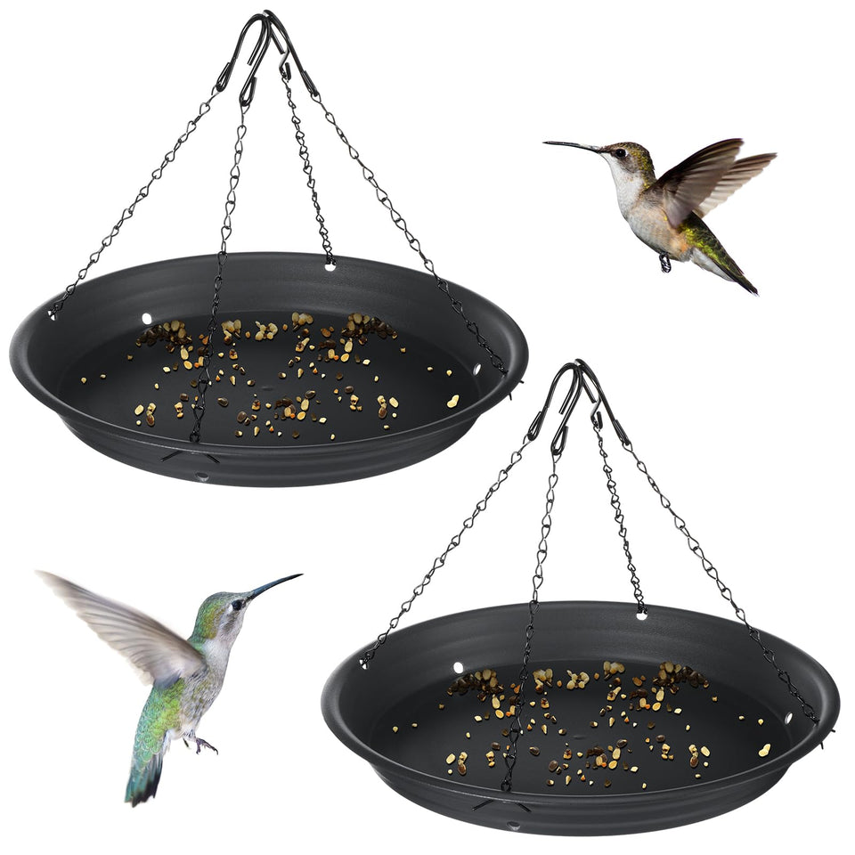 Briwooody bird seed catcher tray with 12.8-inch diameter for a tidier yard.