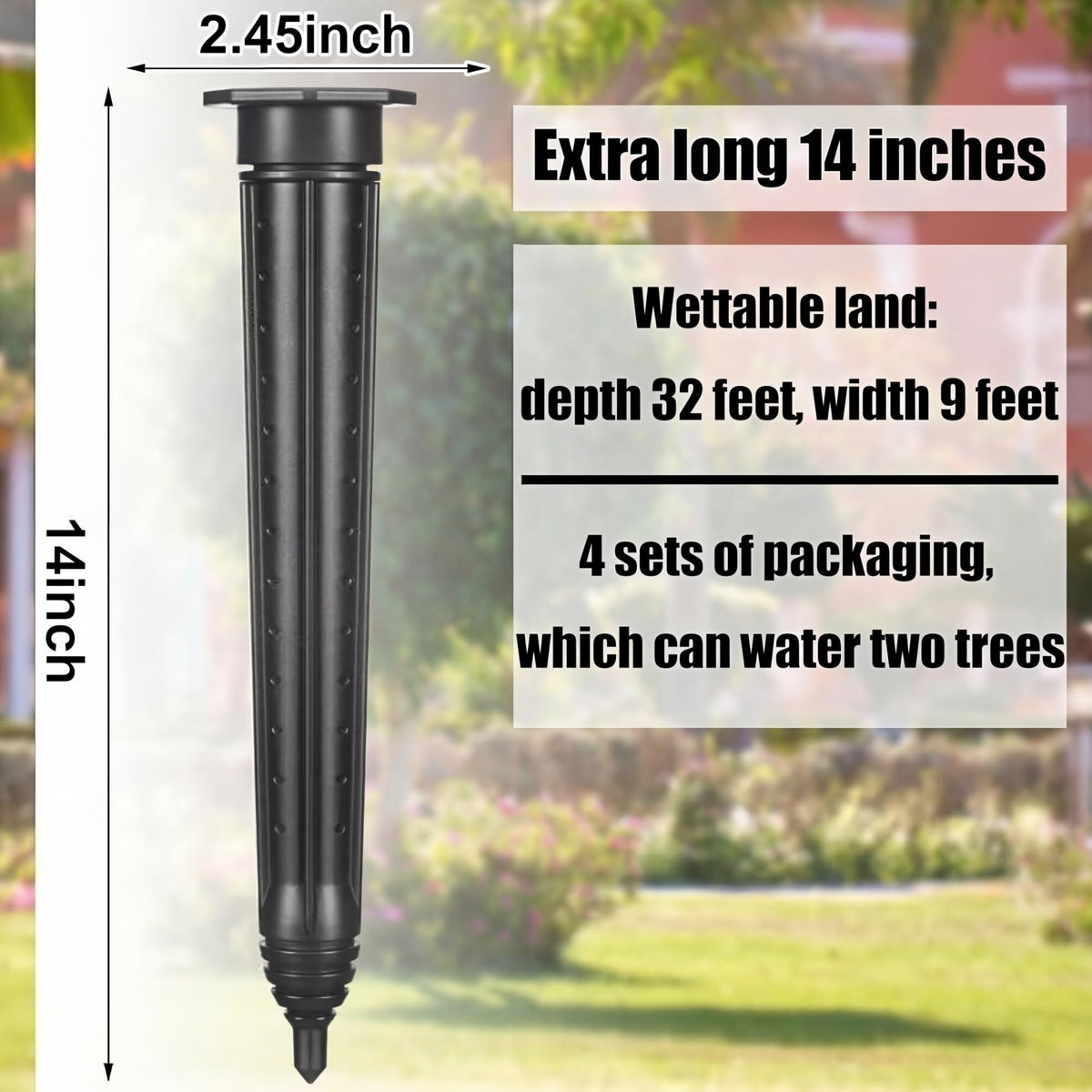 Briwooody deep root watering stake supports steady hydration for trees and shrubs.