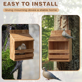 Briwooody dove nesting box installation uses screws for sturdy mounting