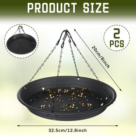 Briwooody hanging tray under feeder with four 8-inch chains for easy setup.